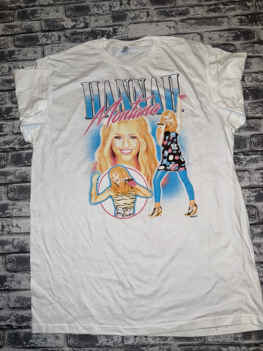 Hannah Montana Short Sleeve T-Shirt WHITE cotton Unisex band
